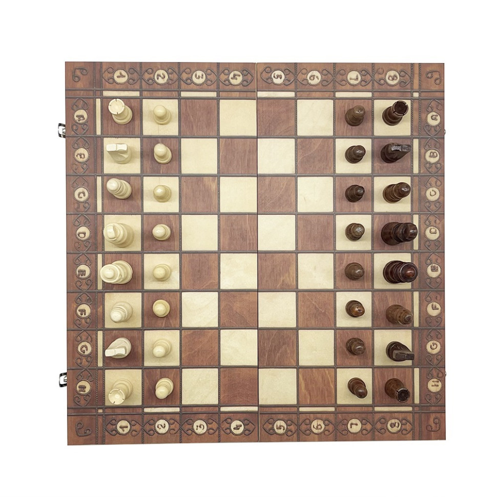 Набір настільних ігор "Шахи, нарди, шашки 3 в 1" Set1 NE-LG-11 ігрове поле 40х40 см — фото 6