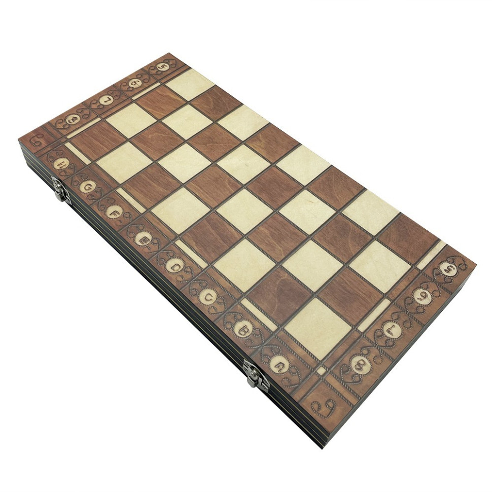 Набір настільних ігор "Шахи, нарди, шашки 3 в 1" Set1 NE-LG-11 ігрове поле 40х40 см — фото 8