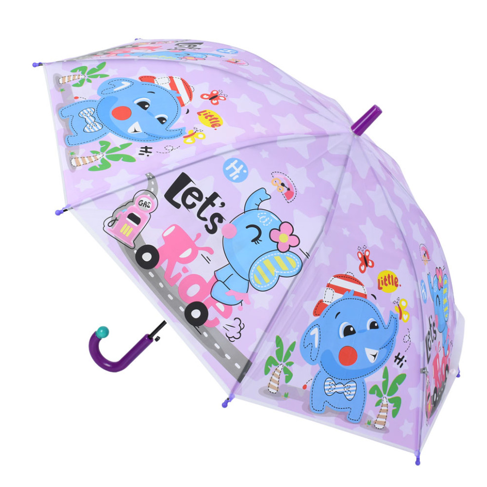 Дитяча парасолька "Let's ride" MK 5801(Violet) довжина 67 см, тростина 60,5 см, діаметр 84 см, спиця 47 см — фото 2