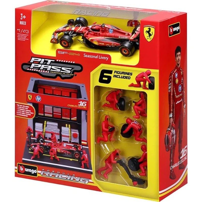 Ігровий набір Формула-1 "Pit Pass Ferrari SF-24" Bburago 18-36862 (#16) — фото 4