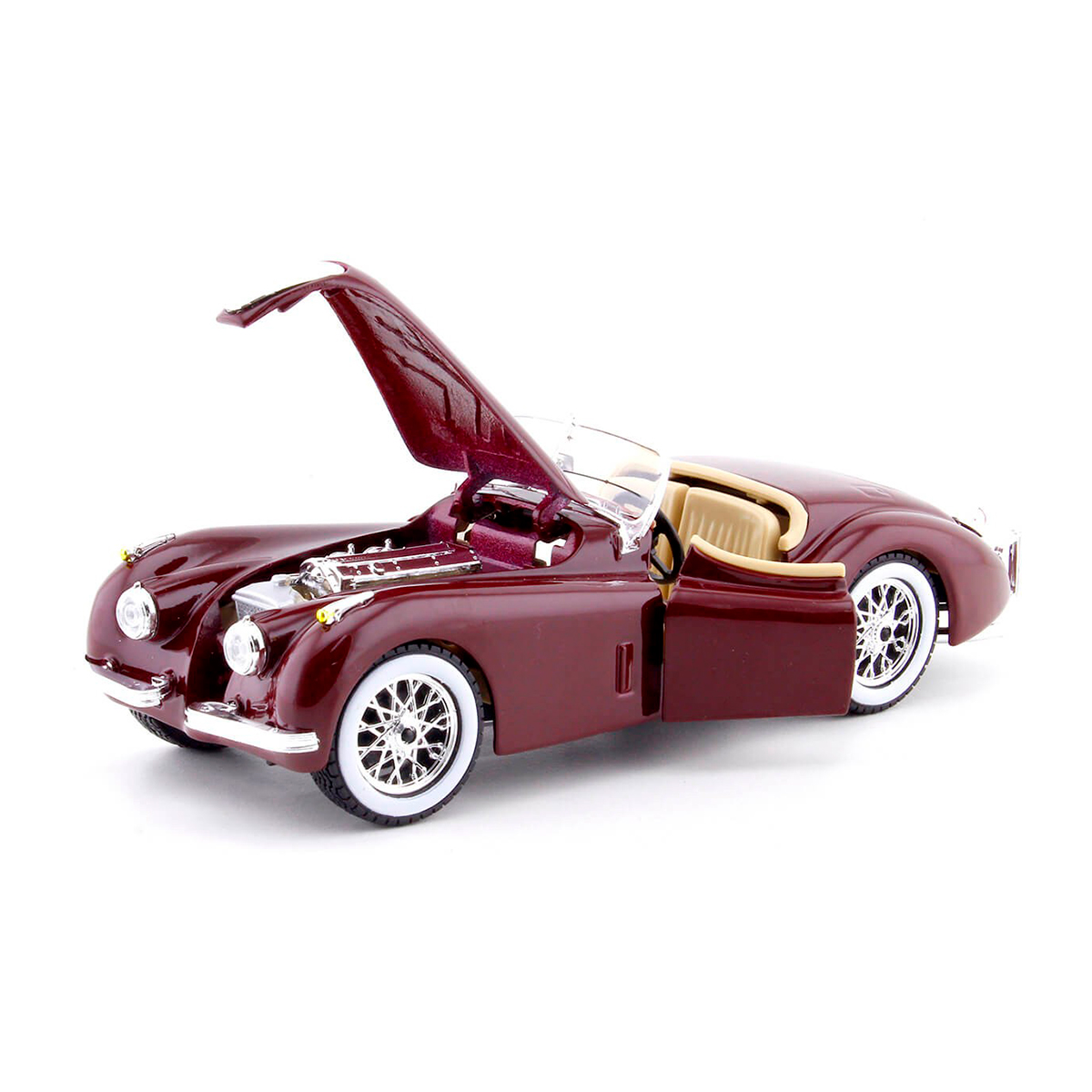 Автомодель - Jaguar XK 120 (1951) (ассорти вишневый, серебристый, темно-зеленый, 1:24) — фото 10