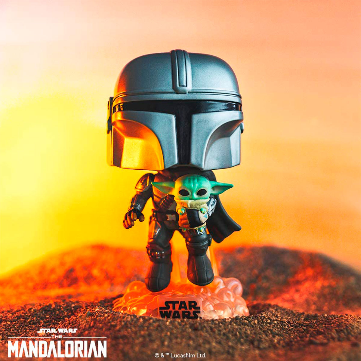 Ігрова фігурка Funko POP! серії "Мандалорець" - Мандалорець, Що Летить з Малюком — фото 4