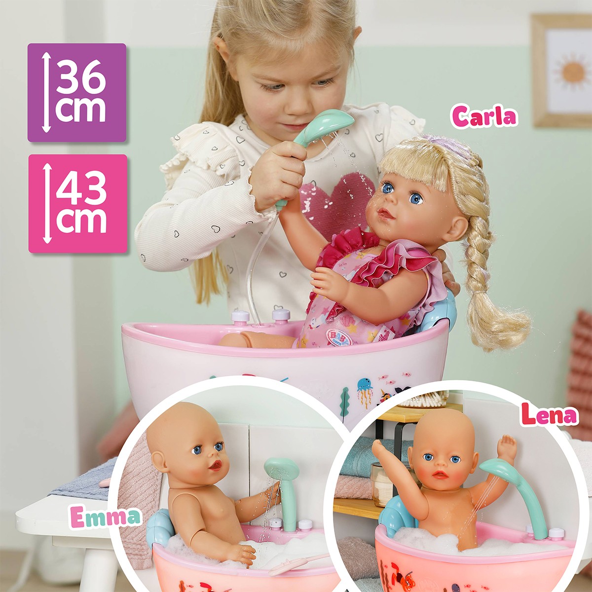 Автоматична ванночка для ляльки BABY born серії "Click and Play" – Казкове Купання (світло, звук) — фото 4