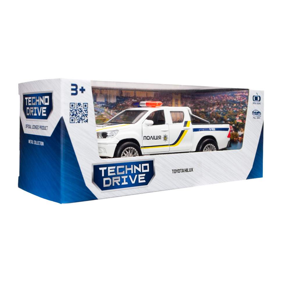 Дитяча автомодель Toyota Hilux Police TechnoDrive KM250426 масштаб 1:32 — фото 14