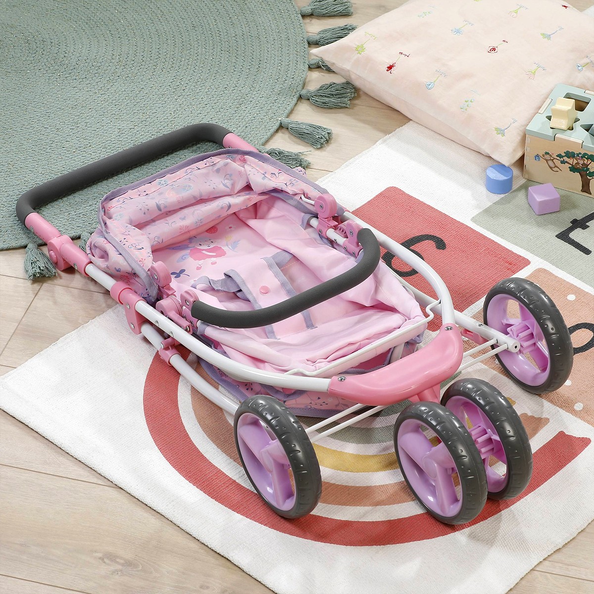 Триколісний візочок для ляльки BABY born – Квітковий Стиль Делюкс (прогулянковий, складний) — фото 4