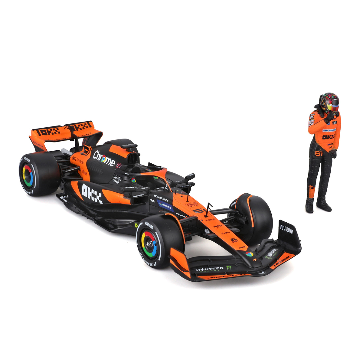 Автомодель з фігуркою - Mclaren MCL38 (1:24) — фото 2