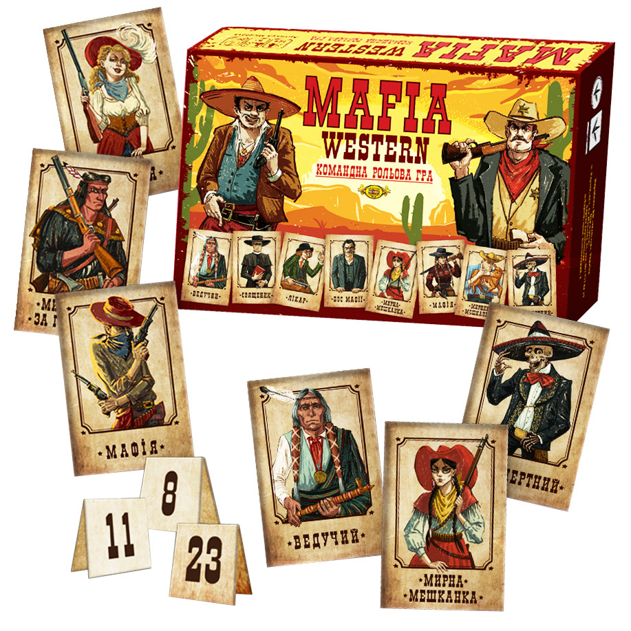 Командна рольова гра "MAFIA WESTERN" MKZ0815, 24 картки — фото 3