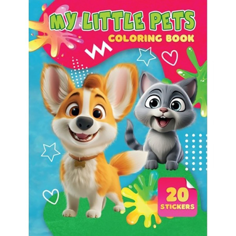Дитяча розмальовка My Little Pets А06012504, 20 наліпок А4