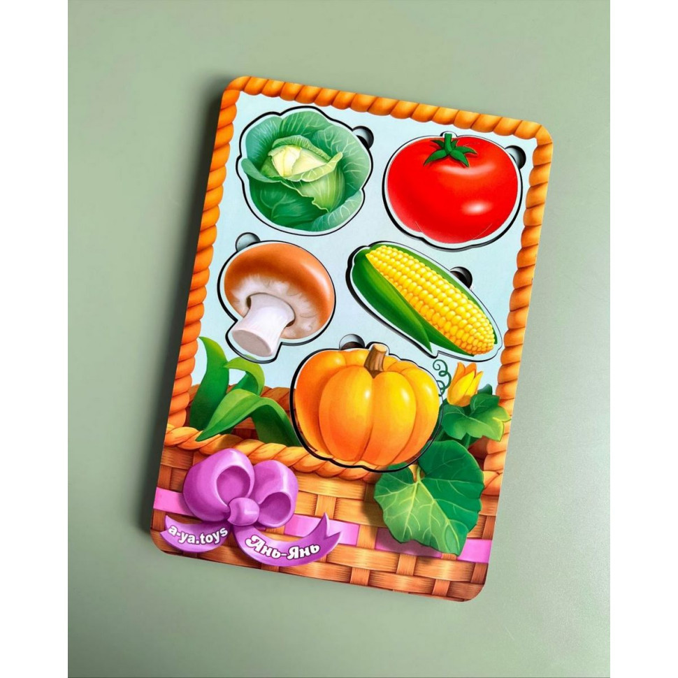 Настольная развивающая игра "Корзина с овощами-2" Ubumblebees (ПСФ043) PSF043 сортер-вкладыш — фото 7