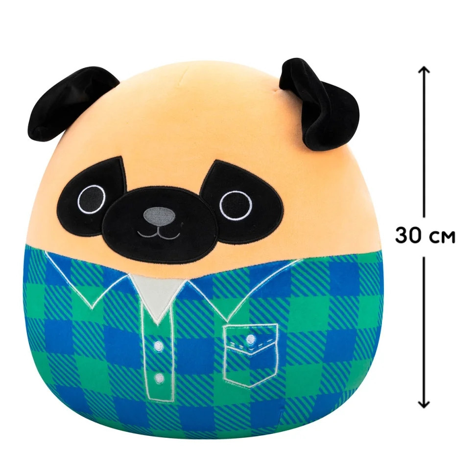 М'яка іграшка Мопс Принц у сорочці Squishmallows SQCR06622, 30 см — фото 4