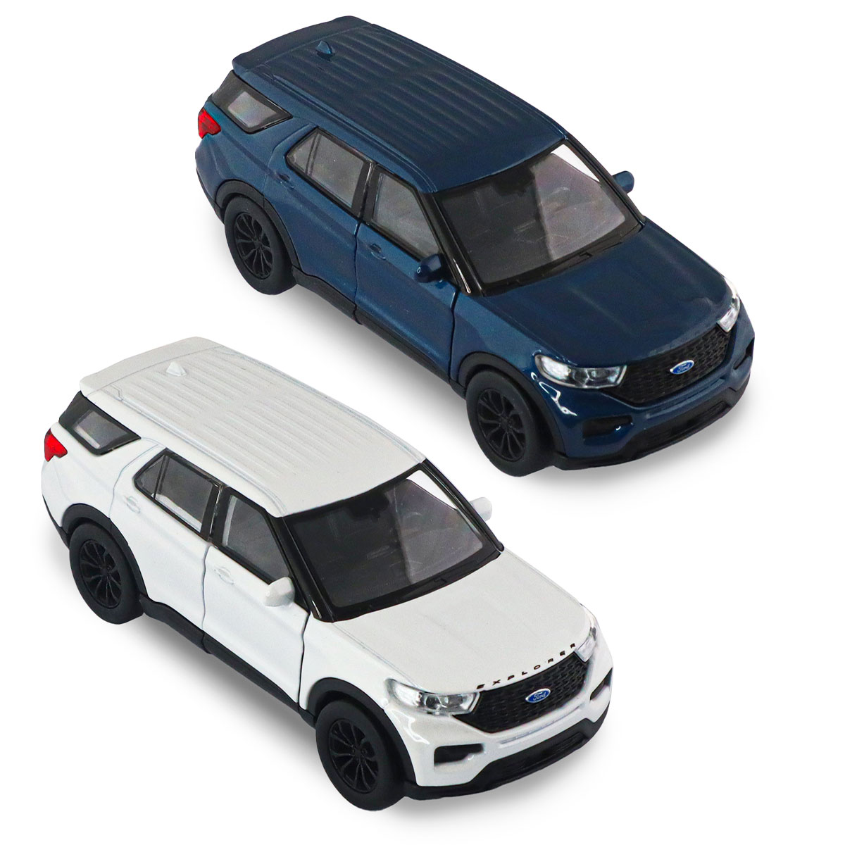 Автомодель - FORD Explorer 2023 (перламутрово-белый, голубой металлик) — фото 13