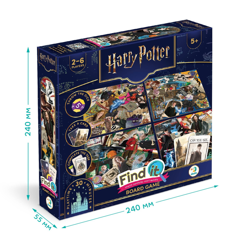 Дитяча настільна гра "Find it: Harry Potter" 200585 4 двосторонні поля 80 ігрових карток 2-6 гравців — фото 5