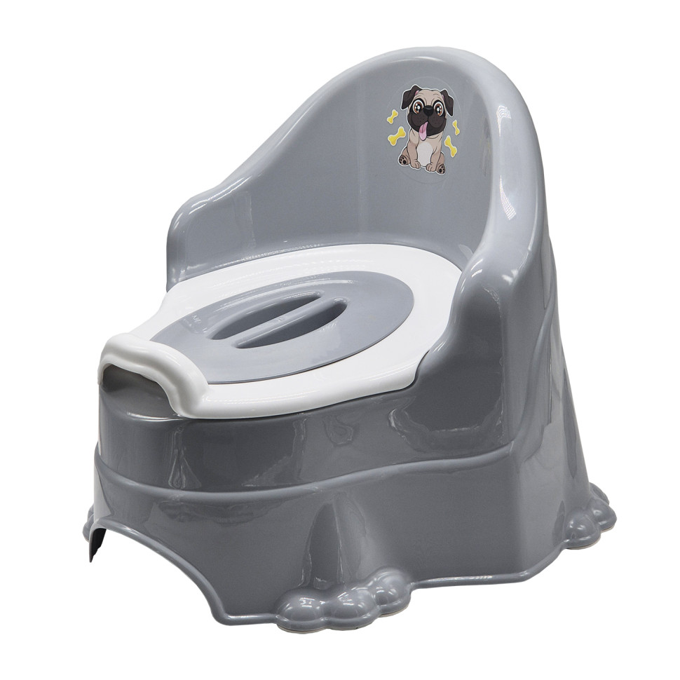 Горшок детский с крышкой 5163TXK(Grey) пластик, серый