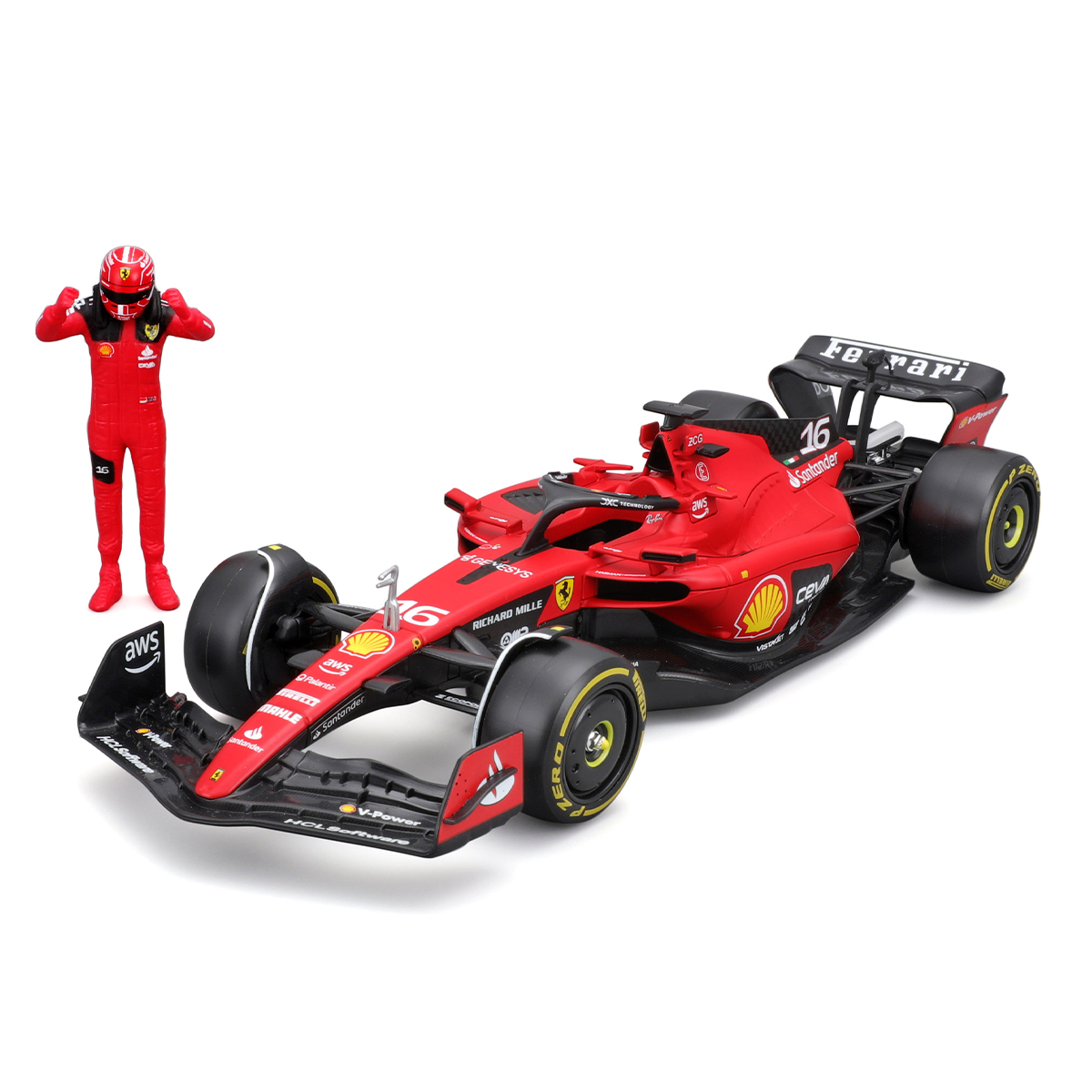 Автомодель з фігуркою - Ferrari SF-23 (1:24) — фото 4