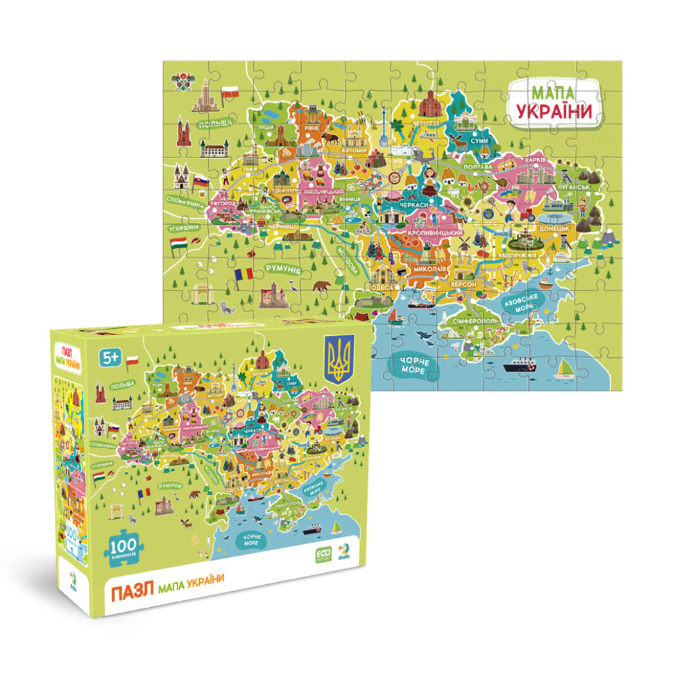 Пазли класичні "Карта України" 300706, 100 елементів — фото 3