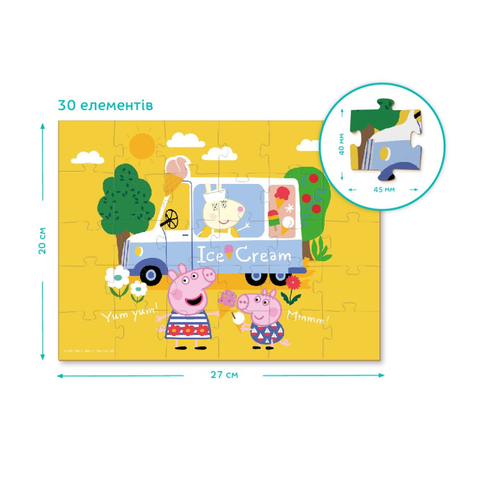 Детский пазл "Peppa Pig: Мороженое" 200300, 30 элементов — фото 3