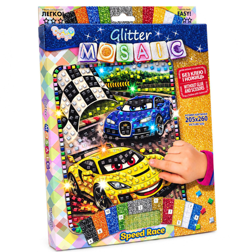 Креативна творчість "Блискуча мозаїка Speed Race" БМ-04-06 серії "Glitter Mosaic"