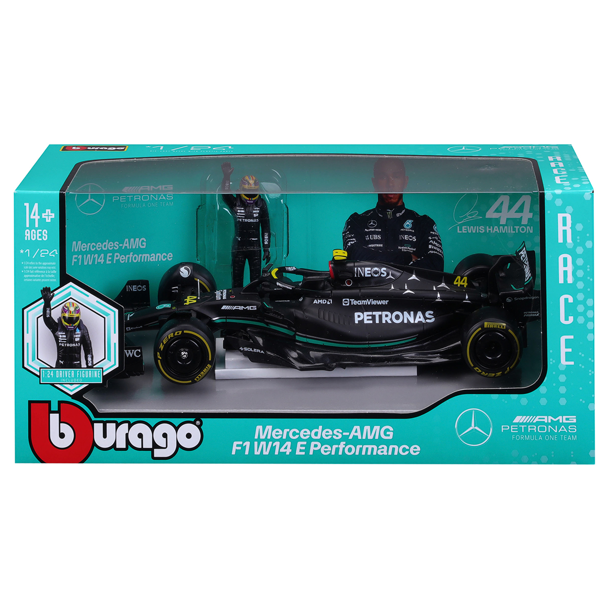 Автомодель з фігуркою - Mercedes-AMG F1 W14 E Performance (1:24) — фото 8