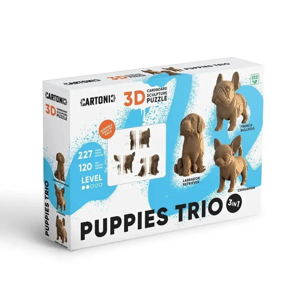 Картонний конструктор 3D Puzzle "PUPPIES TRIO" CARTPUPPIES 227 деталей — фото 11