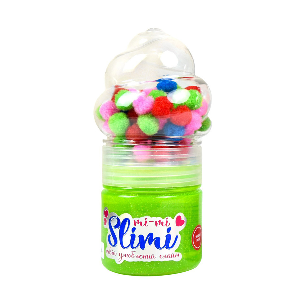 Іграшка-антистрес Слайм Mi-mi Slimi 71827ST(Green), з помпонами