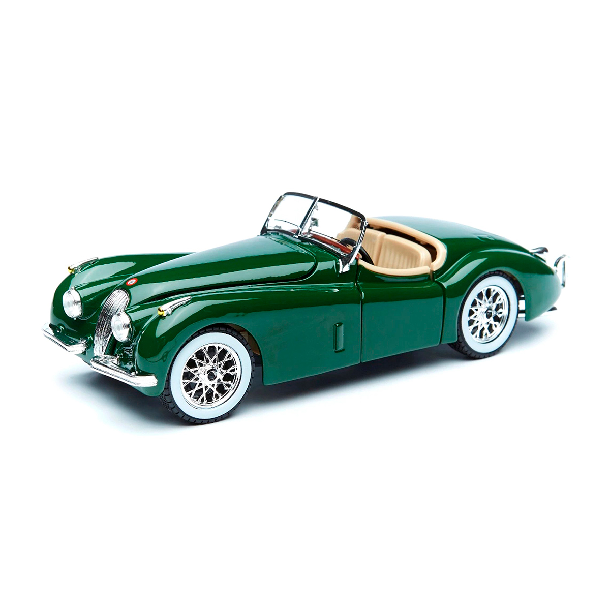 Автомодель - Jaguar XK 120 (1951) (ассорти вишневый, серебристый, темно-зеленый, 1:24) — фото 3