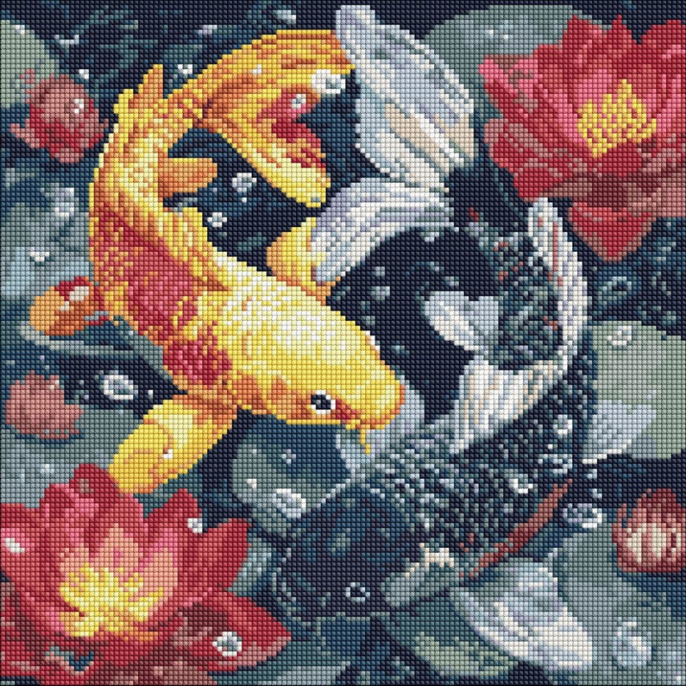 Алмазна мозаїка "Життя кої" ©art_selena_ua AMO20087, 40х40 см
