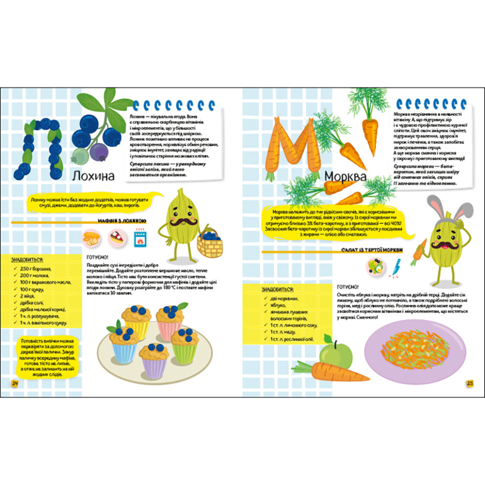 Розвиваюча Хобі книжка "Алфавіт здорового харчування від А до Я" 24201 з QR-кодом — фото 4