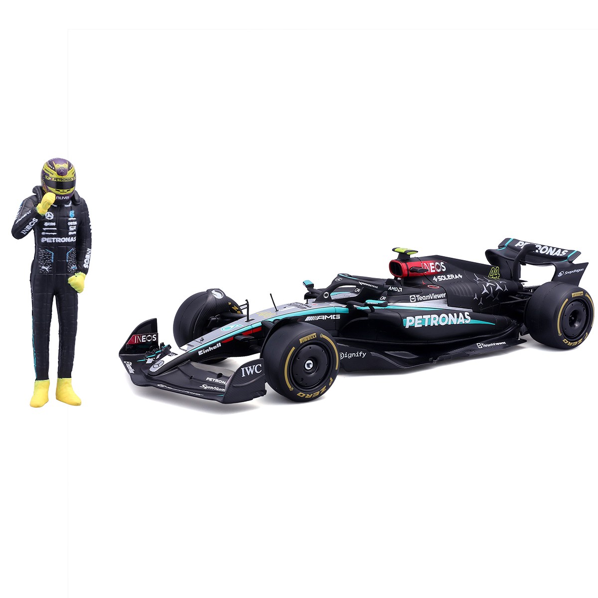 Автомодель з фігуркою – Mercedes-AMG Petronas F1 W15 (2024) (1:24) — фото 2
