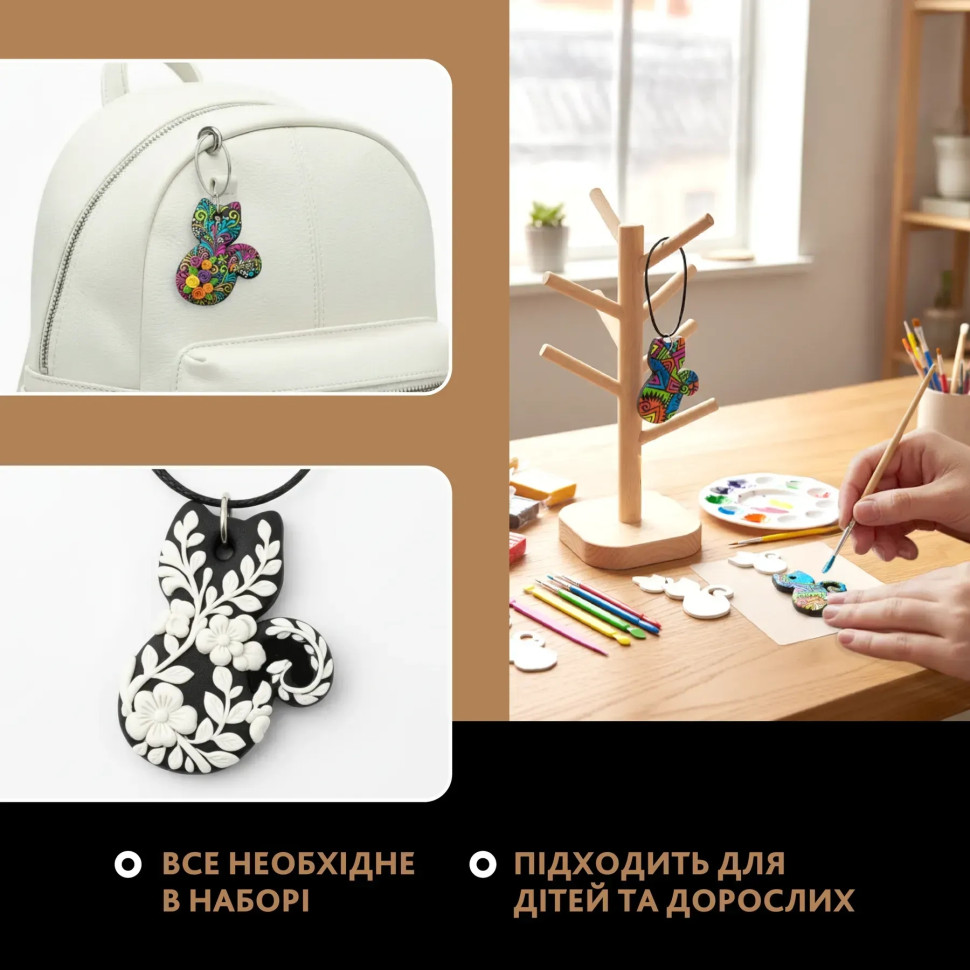 Творчий набір для виготовлення прикрас "Котик" PG-001A із полімерної глини — фото 13