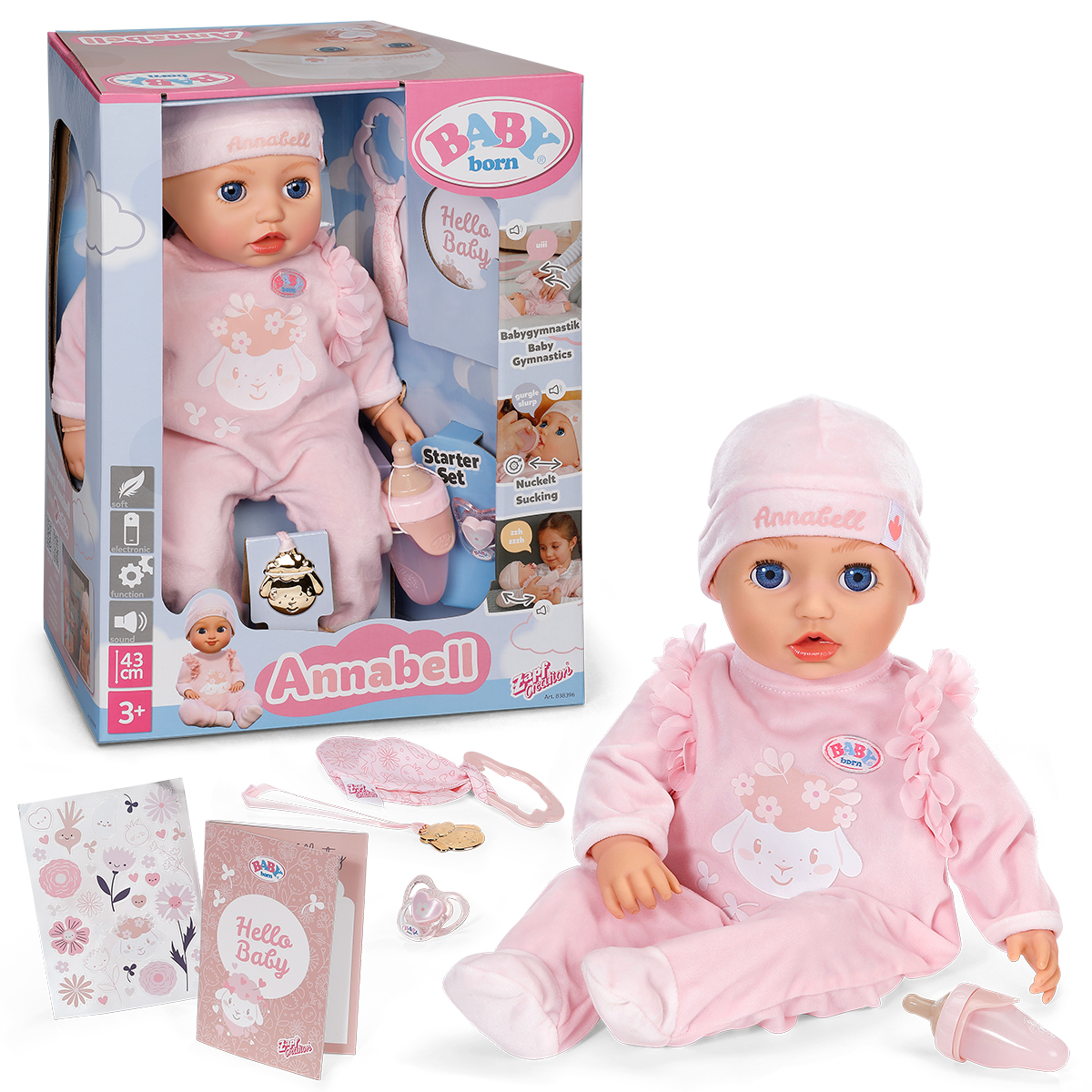 Інтерактивна лялька BABY born – Аннабель (43 см, з аксес.) — фото 3