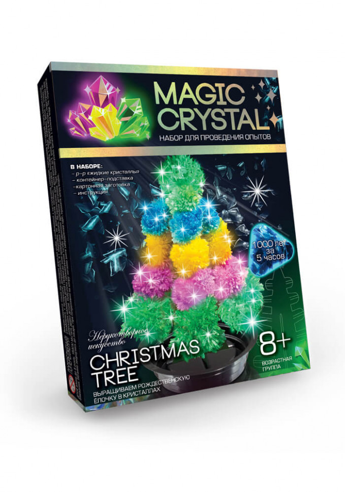 Дитячий набір для проведення дослідів "MAGIC CRYSTAL" OMC-01-01 безпечний Різдвяна багатобарвна ялинка