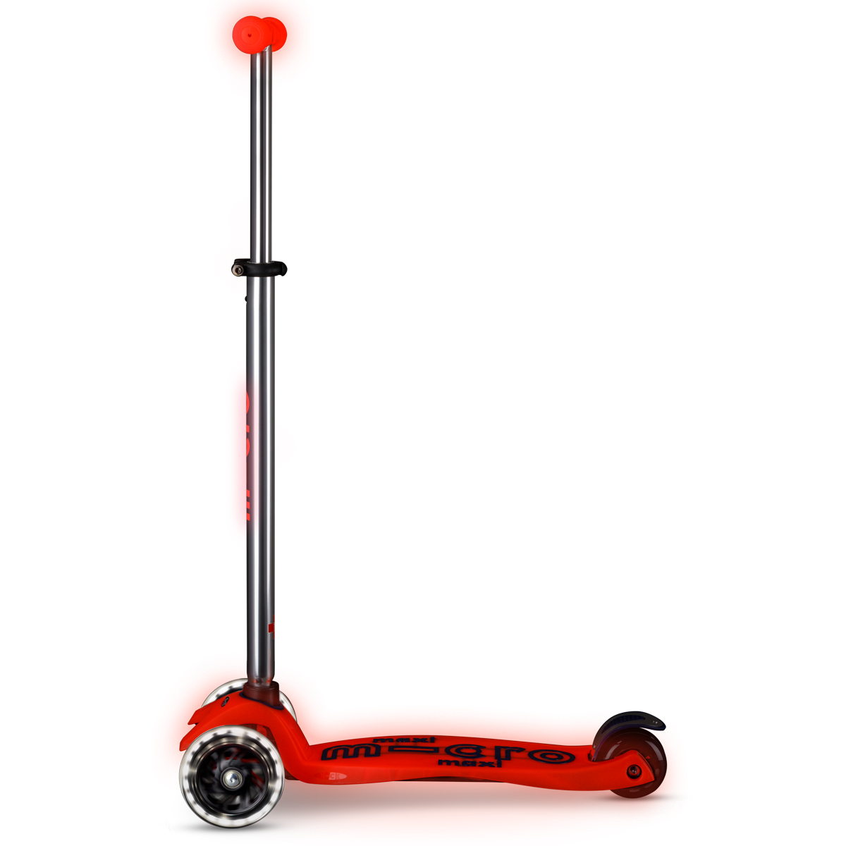 Самокат Micro серії "Maxi Deluxe Glow LED" – Червона Аура (до 50 kg, 3-х колісний, світло) — фото 4