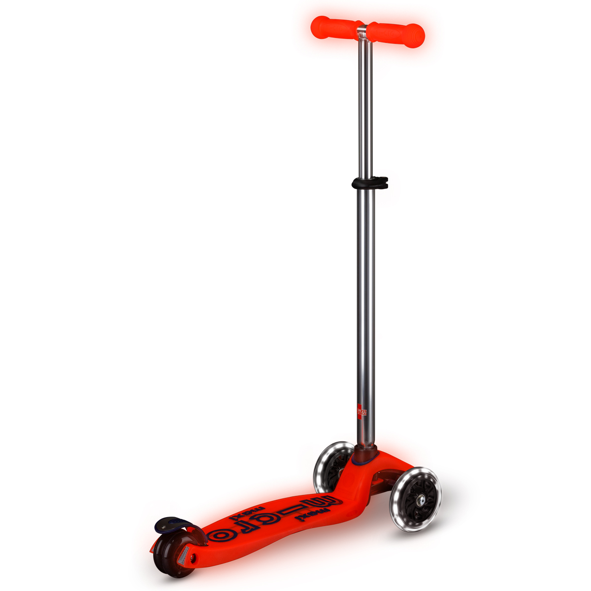 Самокат Micro серії "Maxi Deluxe Glow LED" – Червона Аура (до 50 kg, 3-х колісний, світло) — фото 5