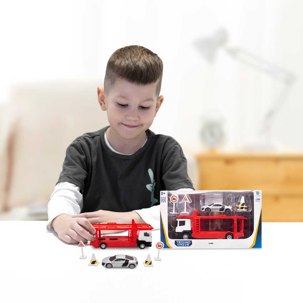 Ігровий набір автомоделей "Автоперевізник Sсania" 250430U масштаб 1:64 — фото 15