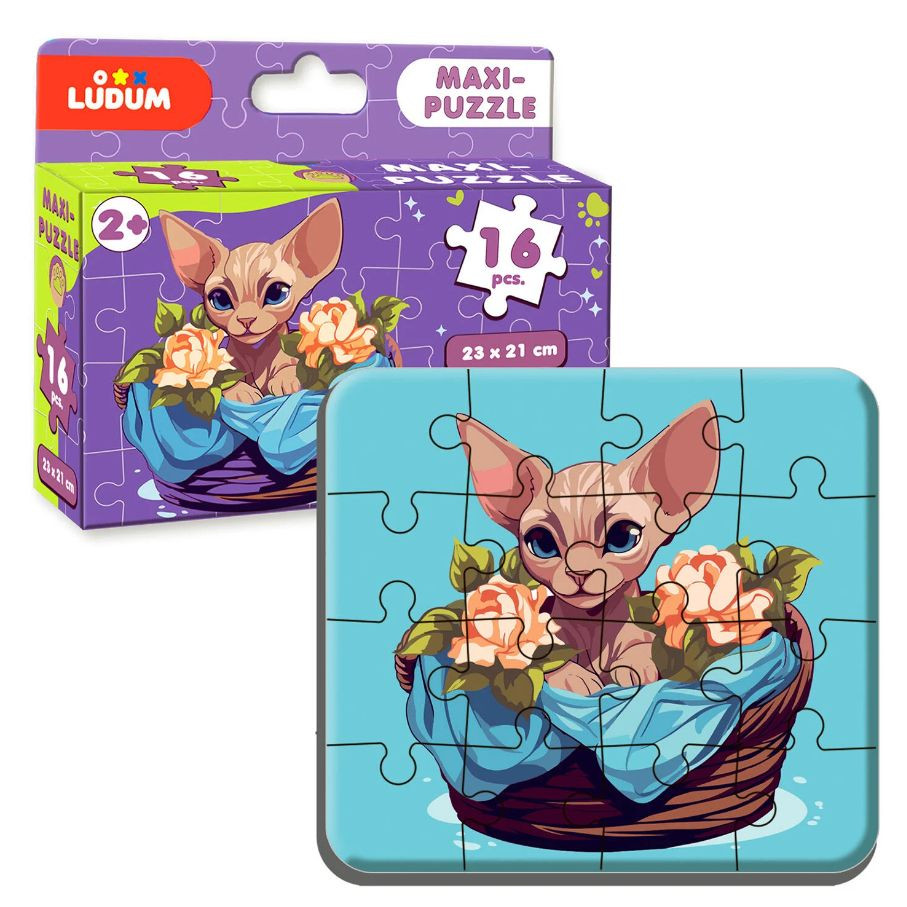 Пазл дитячий максі "Котик 2" ME5032-03, 16 великих елементів