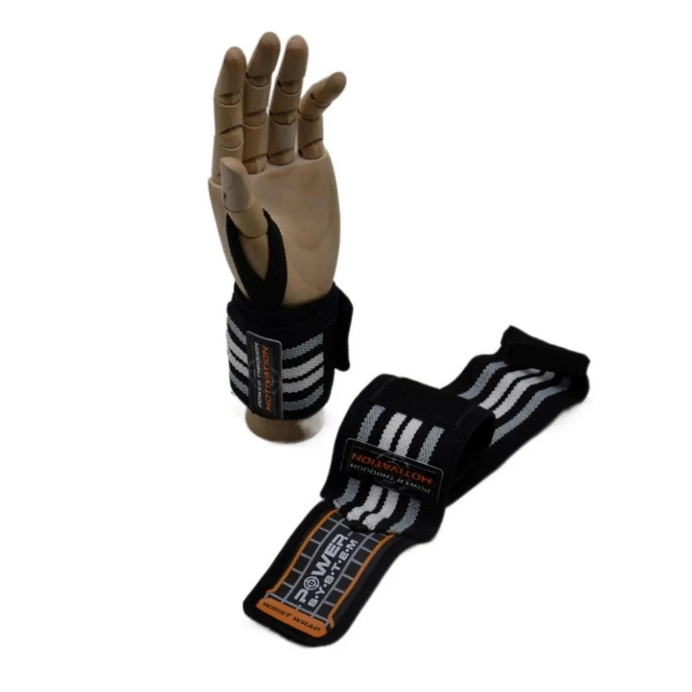 Кістові бинти Wrist Wraps Power System PS-3500_Grey-Black — фото 4