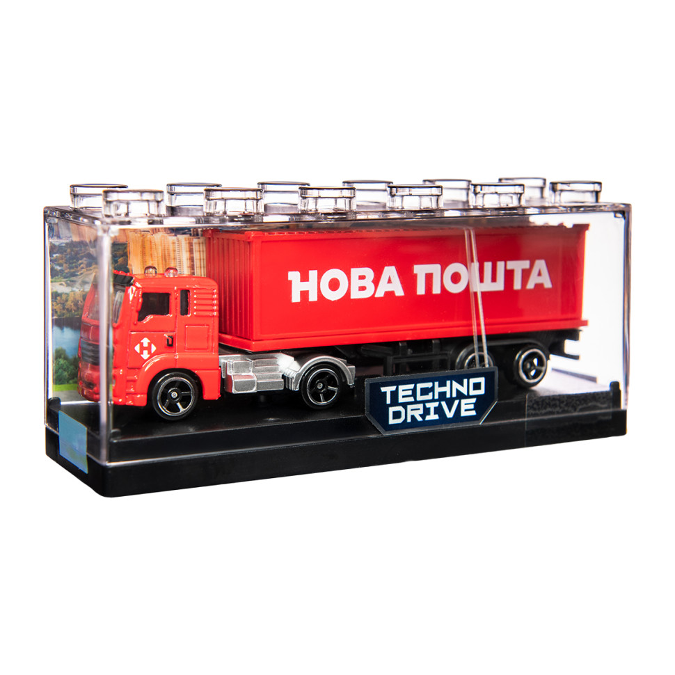 Автомодель колекційна Фура "Нова Пошта" TechnoDrive 250416CG масштаб 1:64 — фото 12