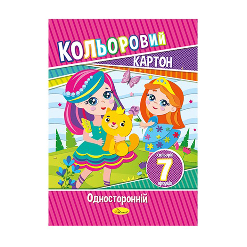 Набір кольорового картону А4 АП-1101, 7 аркушів 230 г/м2 Вид 3