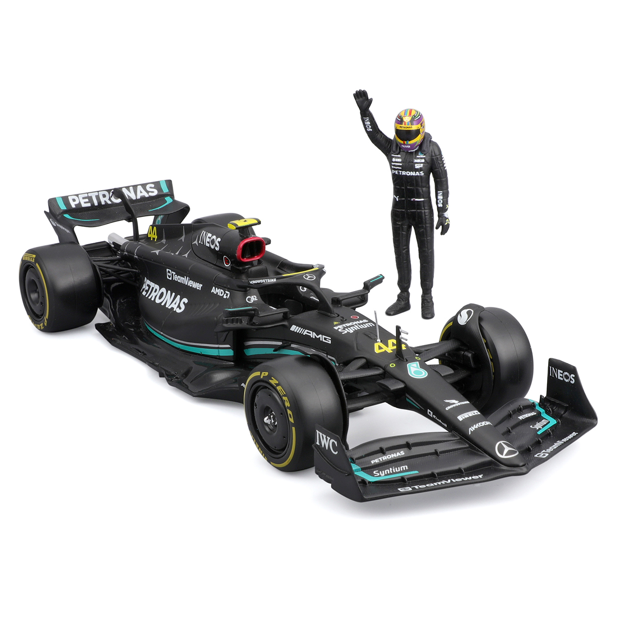 Автомодель з фігуркою - Mercedes-AMG F1 W14 E Performance (1:24) — фото 7
