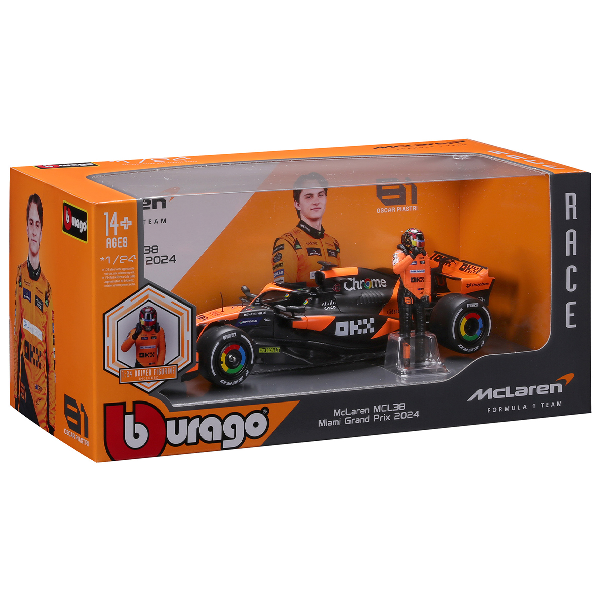Автомодель з фігуркою - Mclaren MCL38 (1:24) — фото 4