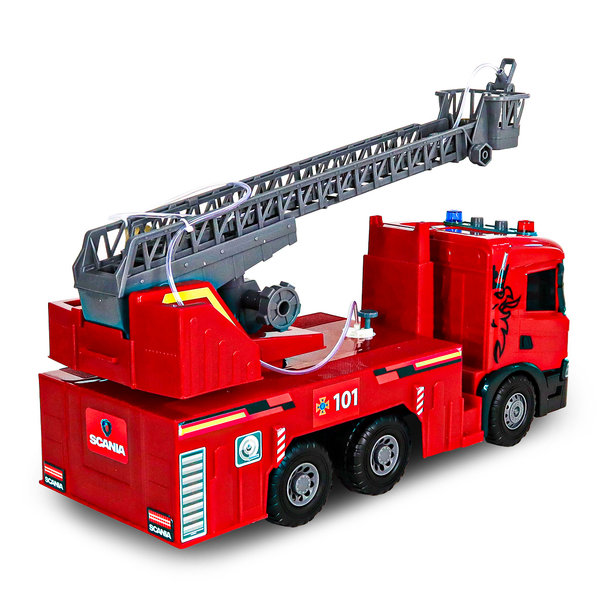 Автомодель серії "Super Big Truck" – Пожежна Машина Scania (світло, звук, функ. води) — фото 9