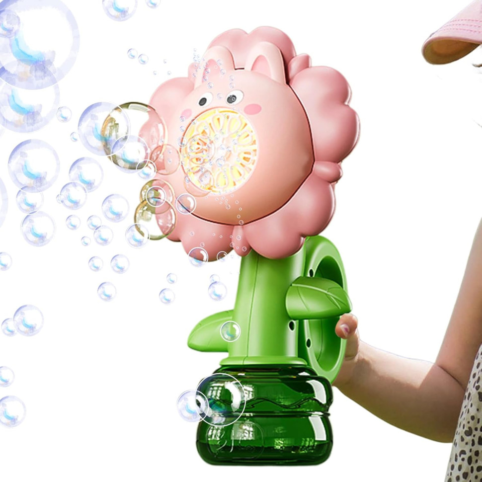 Мильні бульбашки Flower Bubble Machine BJC-5A(Bunny-Pink) зі світлом — фото 7