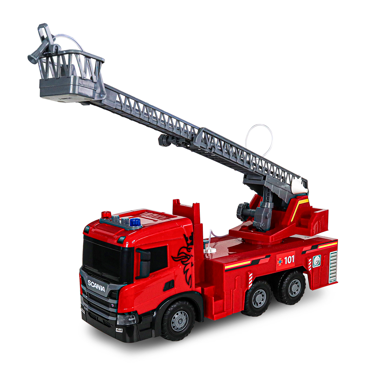 Автомодель серії "Super Big Truck" – Пожежна Машина Scania (світло, звук, функ. води) — фото 12