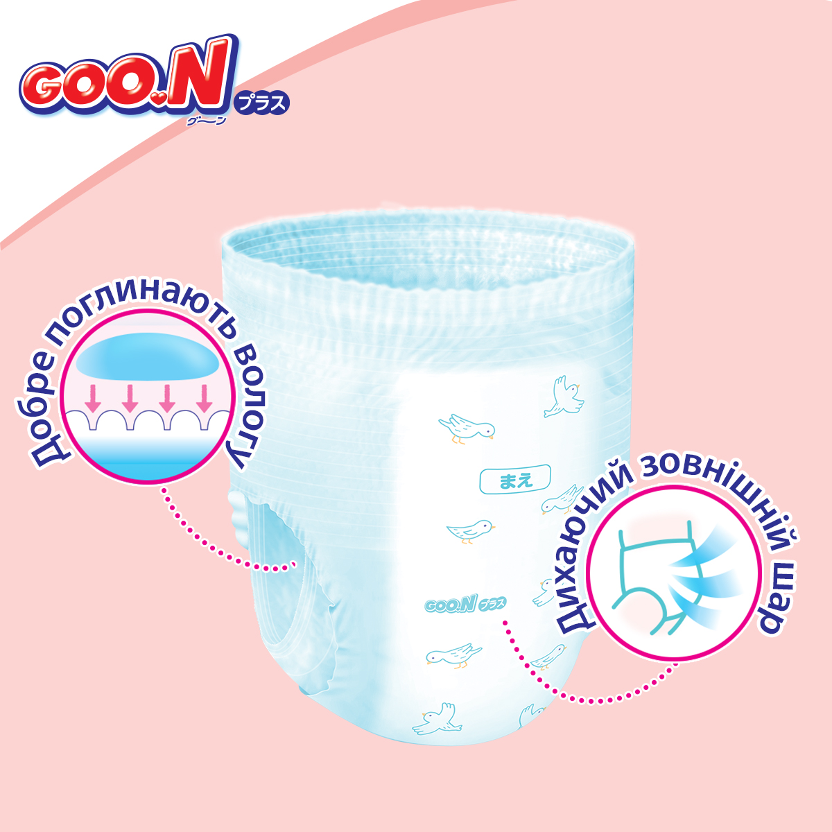 Трусики-підгузки Goo.N Plus для дітей 13-28 кг (розмір Хxl, унісекс, 28 шт) — фото 6