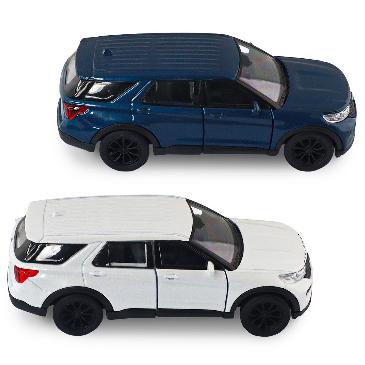 Автомодель - FORD Explorer 2023 (перламутрово-белый, голубой металлик) — фото 12