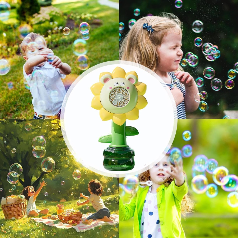 Мыльные пузыри Flower Bubble Machine BJC-5A(Bear-Yellow) со светом — фото 9