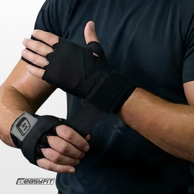 Бинты для бокса EasyFit EF-0374-30-bk, Classic Wrap, черный 3 м — фото 4