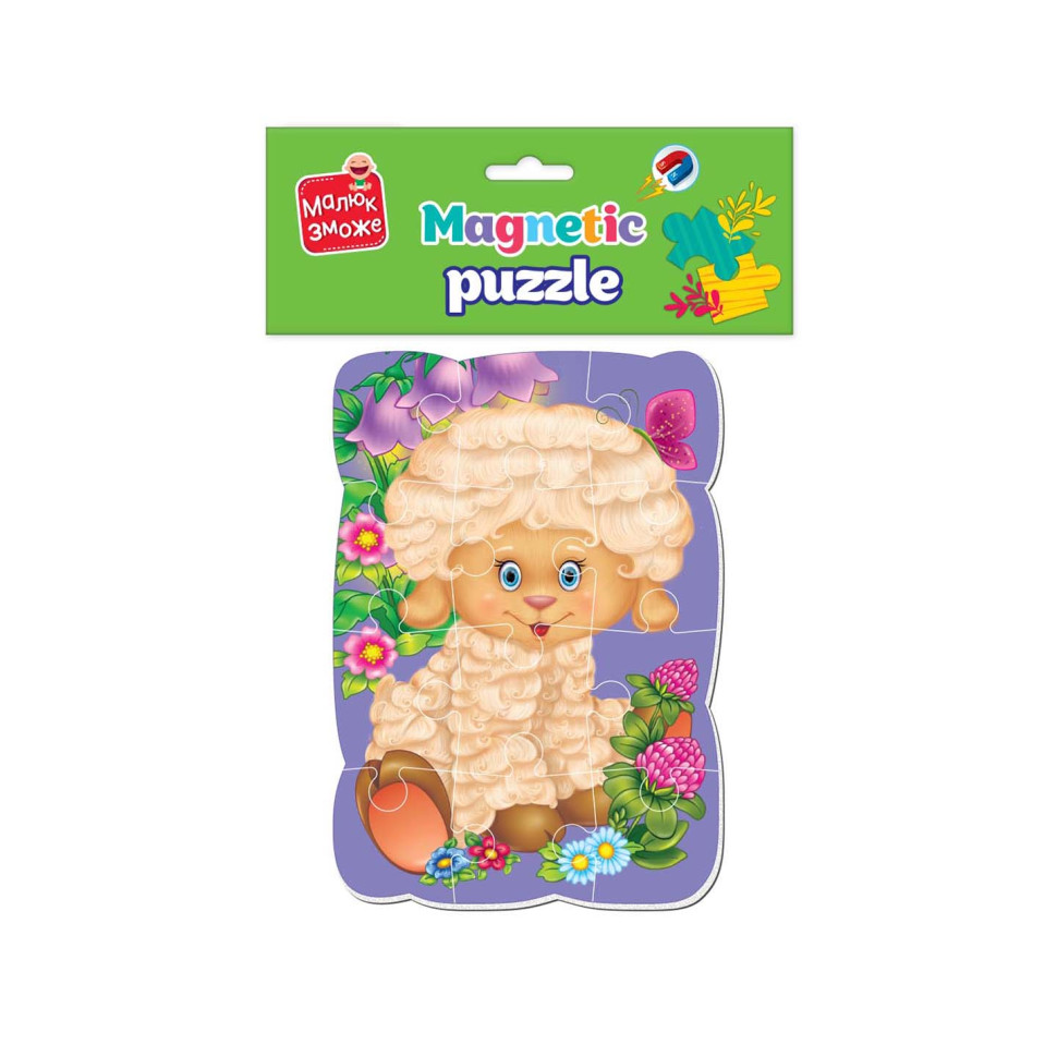 Магнітні пазли Малюк зможе "Вівця" Vladi toys VT3301-02 А5, Укр — фото 2