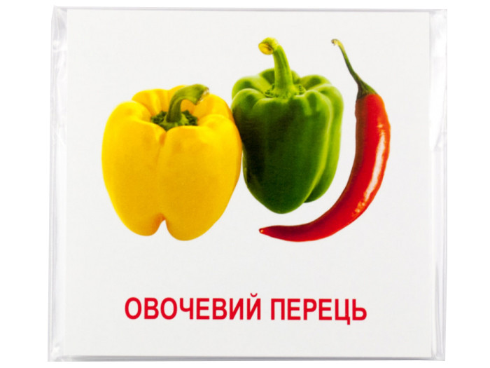 Розвиваючі картки "Овочі" (110х110 мм) 65798 укр. /англ. мовою — фото 2