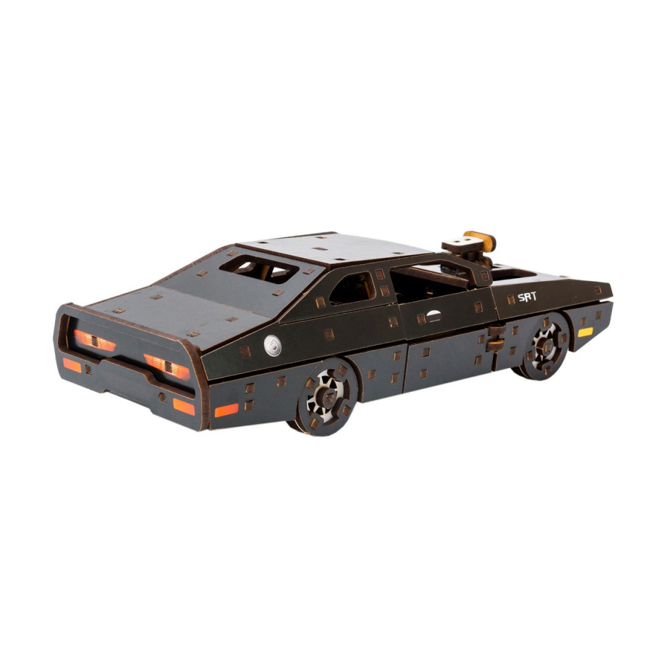 Дерев'яний 3D конструктор "Fast Furious" Puz-62519, 125 деталей, чорний — фото 7